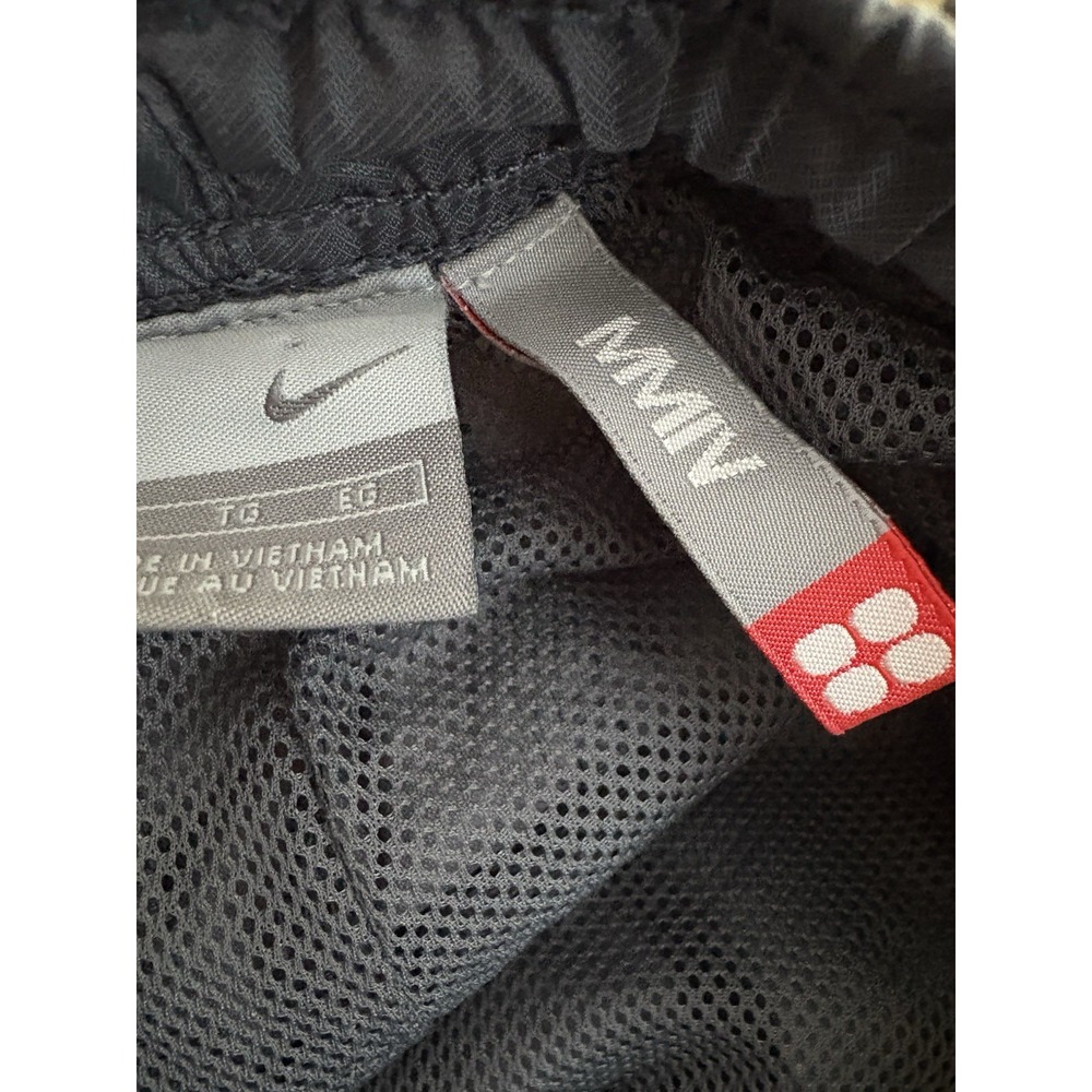 Nike Track Lined Pants Athletic Warm Up Men Sz XL Baggy Red Gray Zip Ankles Y2K - Picture 15 of 16